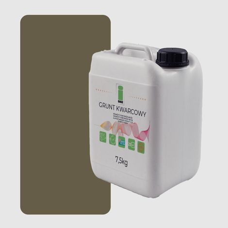 Primer al quarzo per intonaco siliconico, per calcestruzzo architettonico, 7,5 kg, kaki scuro F456 (1/5)