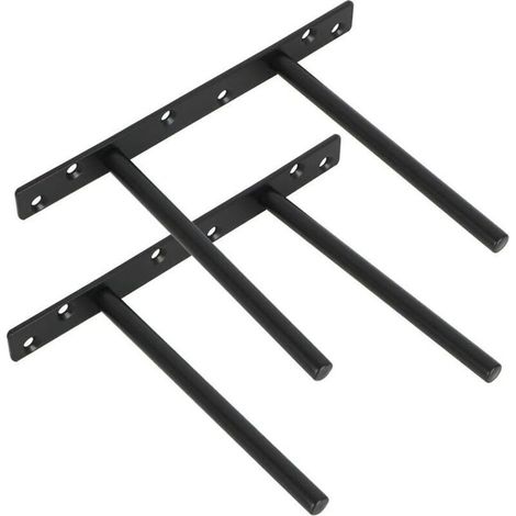 Set mit 2 unsichtbaren Wandhalterungen, Metallhalterungen für verdeckte Holzwandregale mit Metallbefestigungen Crezuo (1/4)