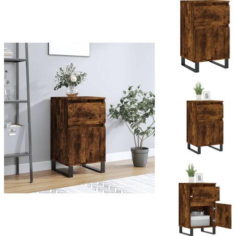 Sideboard Räuchereiche 40x35x70 cm Holzwerkstoff - Schreibtisch - Wohnzimmermöbel - Sideboard - Regal - Holzmöbel (1/5)