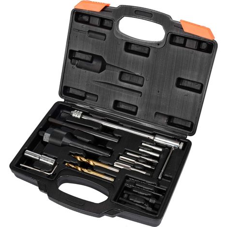 YATO 16 tlg Glühkerzen-Ausdreher Set Glühkerzen Ausbau- Gewinde- Reparatur Satz M8 M10 3/8"