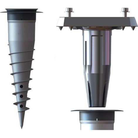 Pied de parasol déporté en aluminium – Base d'ancrage anti-UV – Système breveté pour fixation rapide – Visseries inox – Gard&Rock (1/6)