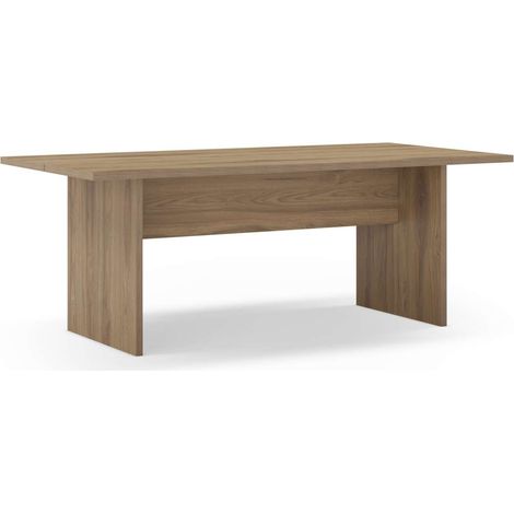 Mesa para comedor fija Md-Samuel acabado roble-ud, 200cm(ancho) 75cm(altura) 100cm(fondo). (1/4)