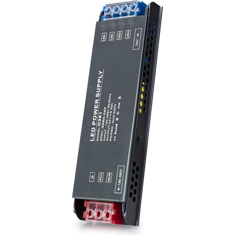 Transformateur 220V 24V LED Driver 200W Ultra Mince Transfo 8,3A Adaptateur Alimentation, 220V AC à 24V DC Convertisseur, d'alimentation Basse Tension Transfo LED de Tension Constante (1/5)