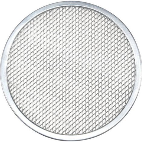 Plaque pizza, Plaque four pizza, Four pizza, Plaque ronde, Grille de cuisson, Pizza, Aluminium, Argenté, 30 cm (1/5)