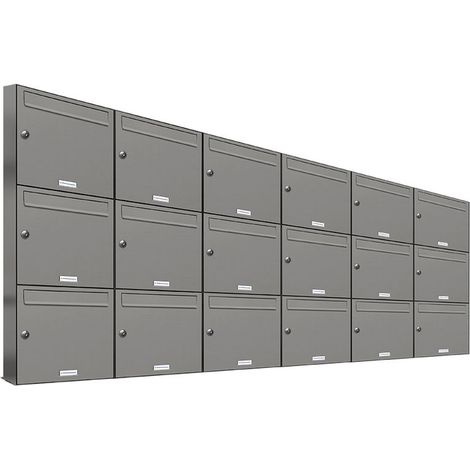 18er Premium Briefkasten Aluminiumgrau RAL Farbe 9007 für Außen Wand Postkasten 6x3 (1/5)