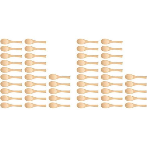 50 cucharas de madera hechas a mano para helado, mermelada, azúcar, miel, café, cucharaditas, condimentos de cocina, sal, mostaza. (1/4)