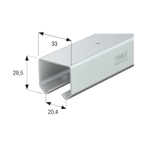 Rail pour portail 3m en acier galvanisé – Tige robuste pour portes coulissantes – Charge maximale élevée – Fixation facile – Omge (1/2)