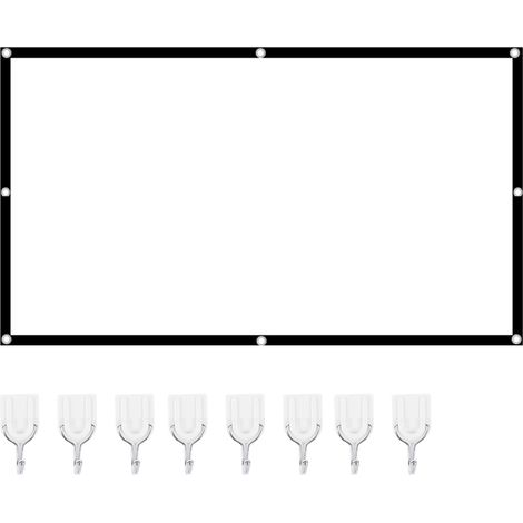 Écran de Projection Portable HD 16:9 100 Pouces, Toile Polyester Pliable pour Maison et Bureau (1/5)