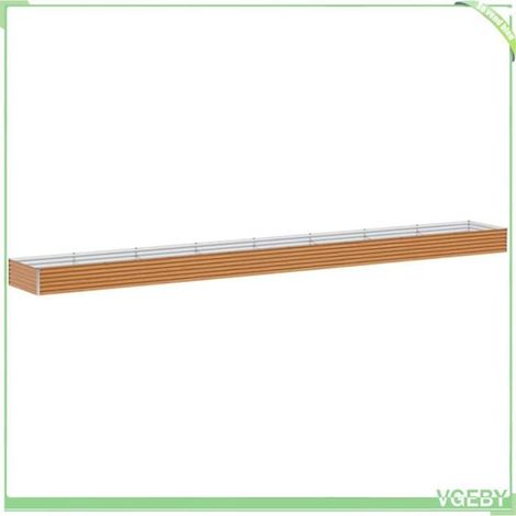 Jardinière surélevée - FAFEICY - 775 x 100 x 36 cm - Acier galvanisé - Marron - Bords pliés lisses (1/5)