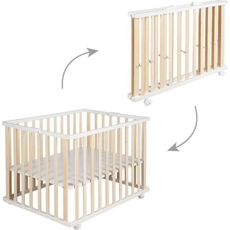 Faltbarer Holzspielplatz ROBA - 74x100 cm - Höhenverstellbar - Bicolor