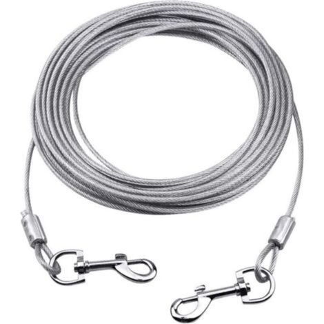 Câble d'attache pour Chiens jusqu'à 80 kg, 10M (Blanc), Animaux de Compagnie Plomb pour Chiens de Petite, Moyenne ou Grande Taille (Blanc, 10M)