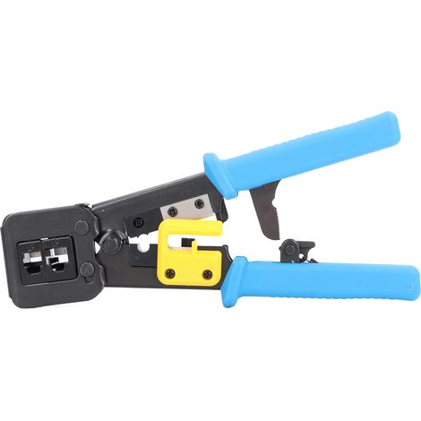 Kit d'outils de sertissage 6P8P : pince à sertir, dénudeur, coupe-fils, testeur de réseau, tête de test à cristal pour réparation et maintenance. (1/5)