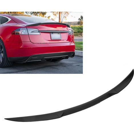 Dreiteiliger Heckspoiler in Hochglanzschwarz für Tesla Model 3 2017-2023A (mit erhabenen Punkten) (1/5)