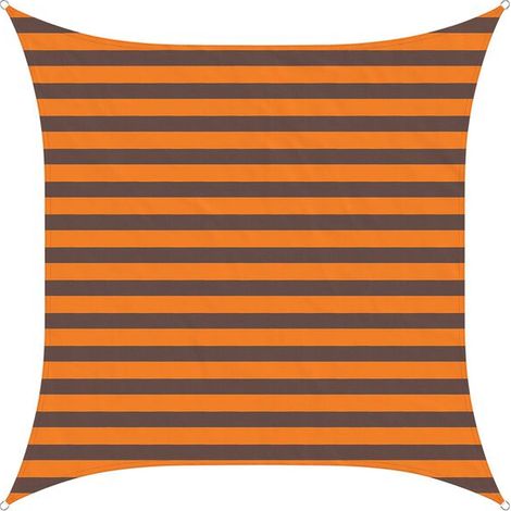 Voile d'ombrage orange-brun, 2 x 2 mètres, tissu Oxford 100% polyester. (1/5)