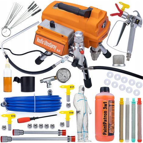 Rosfix Mega Set Rosfix Tornado RT4 UltraSpray 3000W 22MPA 3,2L/min Lackiergerät mit Zubehör (1/5)