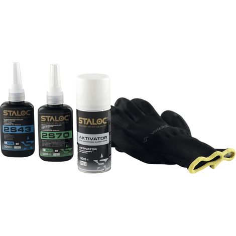 Staloc Schrauben Sicherung Set - Schraubensicherung mittelfest + Schraubensicherung hochfest + Aktivator bis M36, 3-teilig (1/5)
