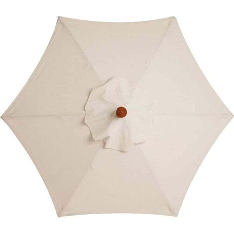 Housse de rechange pour parasol, 6 baleines, 2 m, imperméable, anti-UV, tissu de rechange, blanc crème-- (1/4)