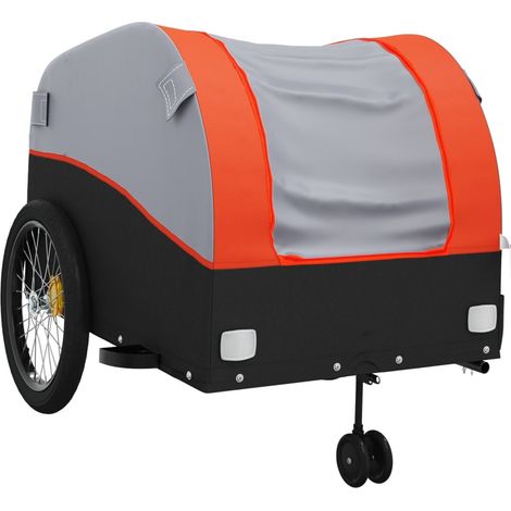 Remorque chariot transport de vélo 45 kg fer Orange (1/5)