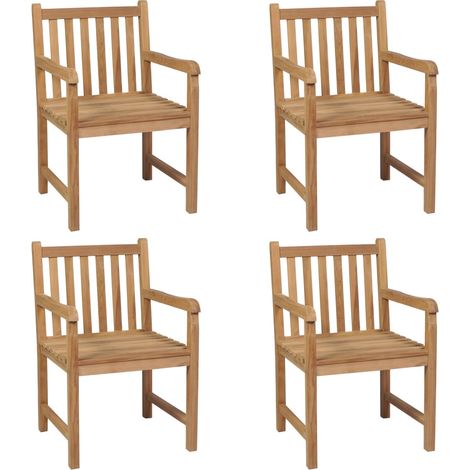 Gartenstühle 4 Stk. Massivholz Teak