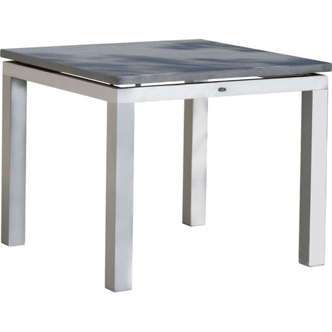 Inko Steintisch Sina Aluminium silber/Spraystone grau-mokka Größe wählbar 90x90x74,5 cm (1/5)