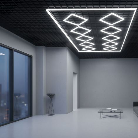 IluminaShop - Regleta LED Hexagonal Rombo 510W IP30  Blanco Frio 6000K (1/3)