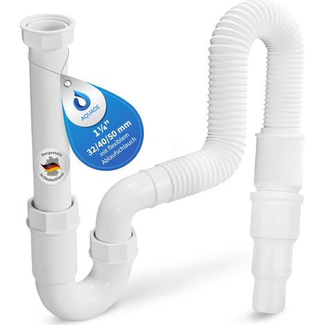 Siphon universel 1 1/4" x 32/40/50 mm pour lavabo (1/5)