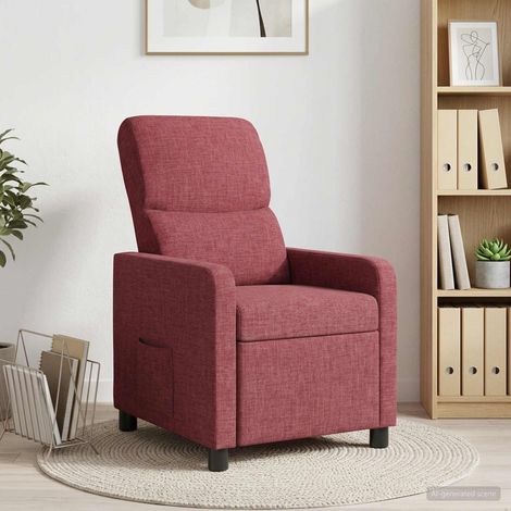 vidaXL Poltrona reclinabile Rosso Vino Tessuto (1/5)