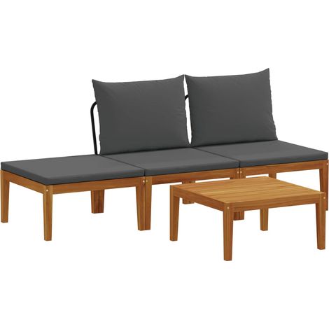 Maison Exclusive - 4 stk. Massives Akazienholz & Seil Natur (1/5)