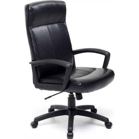 Poltrona per ufficio Presidenziale BOSS in eco pelle colore nero 66x65x110 cm (1/3)