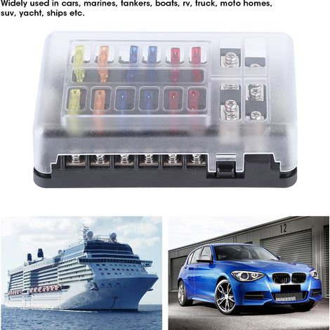 12-fach Sicherungskasten mit LED-Anzeigen für Umbauten an Autos, Booten und Yachten (1/5)