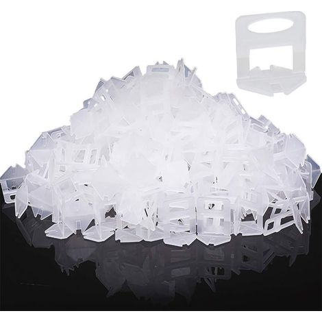 Lot de 400 Languettes de Nivellement pour Aide à la Pose de Carreaux, Bandes de Traction de 3 mm de Largeur du Joint, Carreaux Hauteur 6-15mm, Système de Nivellement des Carreaux. (1/4)