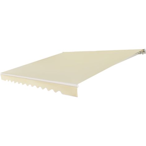 Store banne rétractable 300 x 250 cm protection solaire angle réglable 5-35° style moderne en aluminium beige