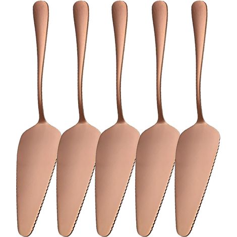 Cake Server - Stainless Steel Pie Server - 22.5 cm - Triangular Head - Serrated Edge - For Cake Pie Pizza Pastry - 5 pcs (1/5)