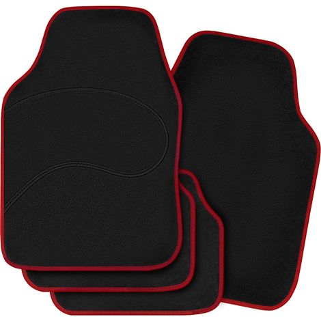 WOLTU Voiture Tapis Universel, Tapis de Sol, Tapis de Voiture en Tissu, Rouge (1/5)