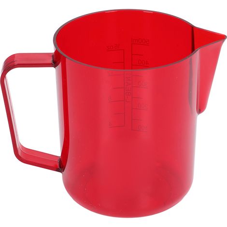 600 ml Acryl-Kaffeekanne mit Adlermund-Auslauf, bruchsicher, zum Aufschäumen, Rot (1/5)