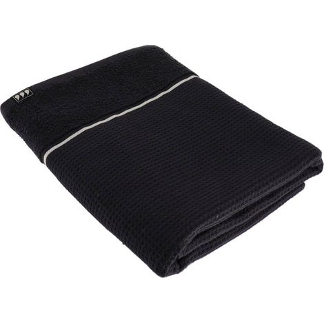 Toalla de baño 70x130 cm 100% algodón nido de abeja - negro - Tendance (1/2)