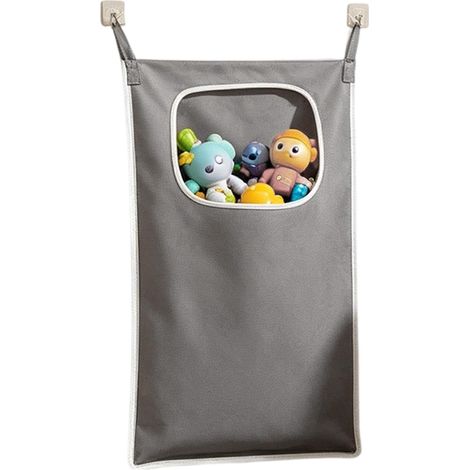 Sac à linge suspendu pour la porte, sac de rangement à fermeture éclair peu encombrant, grand panier à linge, pour couvertures, vêtements, camping-car, camping, voyage, salle de bain, chambre à (1/5)