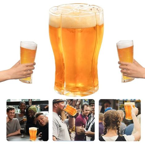 Acryl-Bierglas – 4 abnehmbare Teile – Für Oktoberfest, Bar, Restaurant, Party – 1 Stück (1/5)