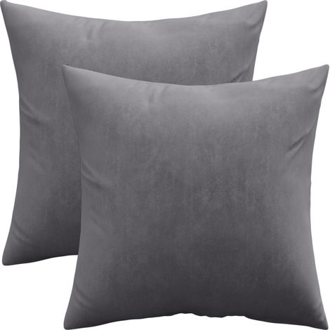 Pack of 2 velvet cushions - cover and filling - Mesmal Dark grey