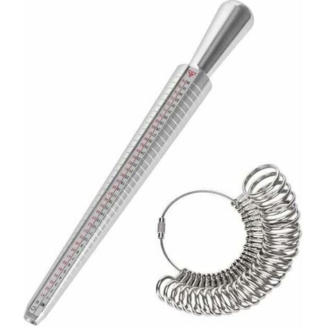 Misuratore per anelli da 41 a 76, strumento di misurazione con 3 scale (UE, USA, Regno Unito) (1/4)