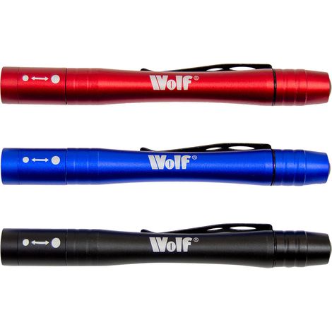 Wolf Slim-Line Pocket LED Torch Set 3-Pack, Everyday Home Car & Outdoor Use, 25 Lumens (1/2)