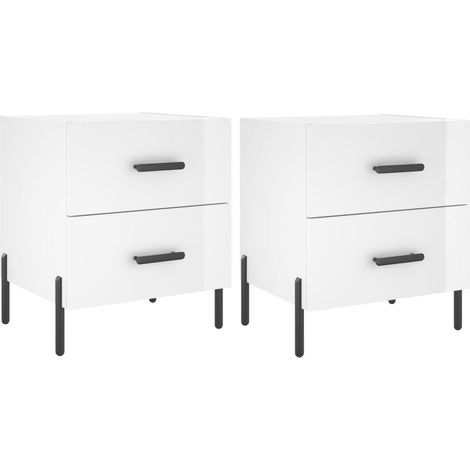 Maison Exclusive - Nachttische 2 Stk. Hochglanz-Weiß 40x35x47,5 c