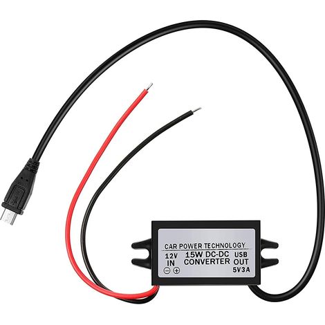 Convertisseur étanche 12 V vers 5 V DC-DC Step Down Module adaptateur d'alimentation compatible avec Raspberry Pi 4, téléphone portable, voiture (connecteur USB de type C) (1/5)