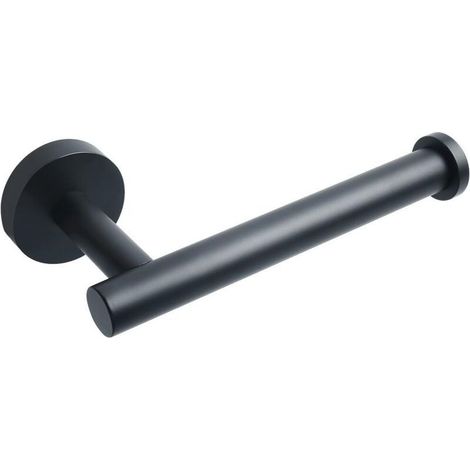 Soporte para papel higiénico de acero inoxidable SUS304 – Dispensador de pared negro – Fácil instalación – Para rollos de papel higiénico grandes (1/5)