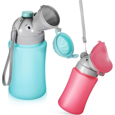 Lot de 2 urinoirs portables pour tout-petits - Léger et étanche - Pour garçons et filles - Utilisation en voiture - Intérieur et extérieur (1/5)