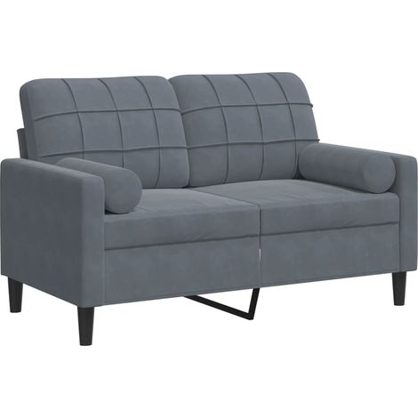 Maison Exclusive - Divano a 2 Posti con Cuscini Grigio Scuro 120 cm in Velluto