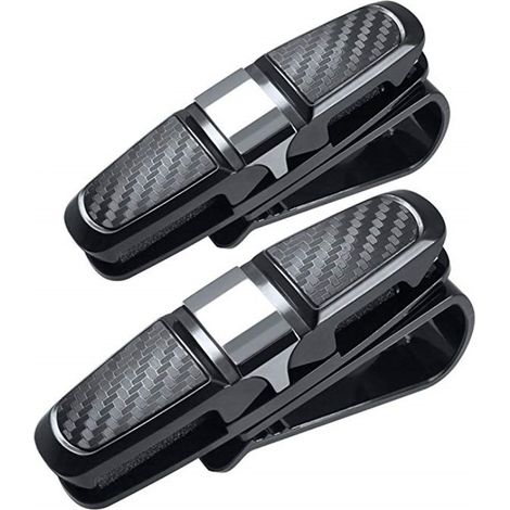 clips para gafas, giratorios 180°, tarjetero para visera solar, universal para coche (1/5)