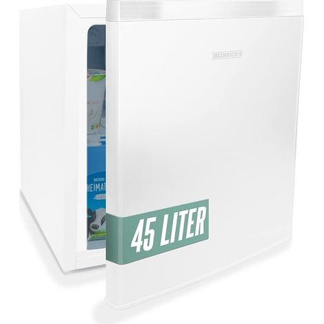 Heinrich's Refrigerador para bebidas, minibar, nevera de mesa, 45 litros, pequeño, compacto, silencioso 41 dB con congelador, mini-bar, nevera de mesa, perfecto para oficina, camping, jardín,