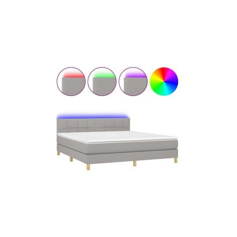 Sommier à lattes de lit matelas LED Gris clair 160x200 Tissu (1/5)