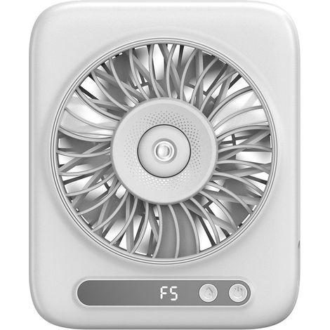 Mini ventilateur de bureau USB avec brumisateur, affichage LED, batterie 6000 mAh, rechargeable, sans fil et silencieux, avec brumisation rafraîchissa (1/5)